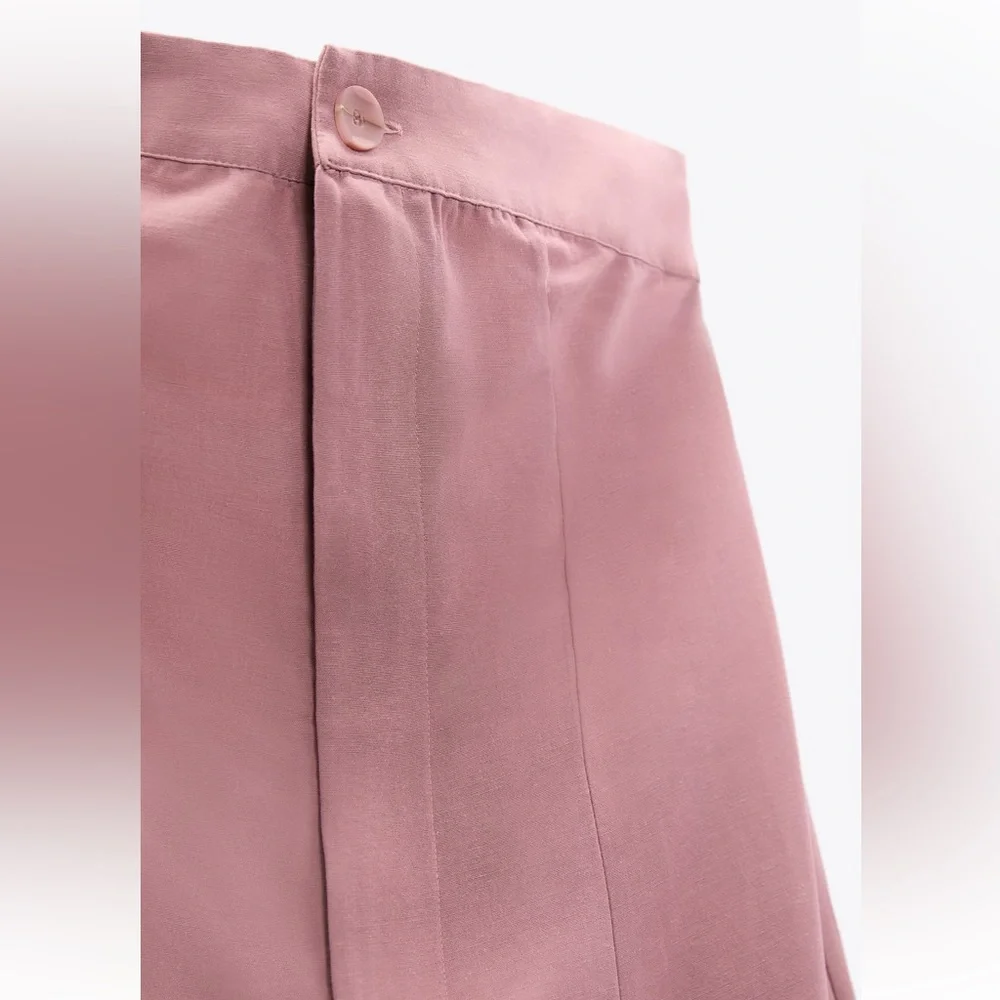 Zara STRAPLESS LINEN BLEND JUMPSUIT. Pale Pink. Size XS. New with Tags.